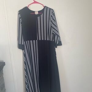 Chic Striped Long Sleeve Dress